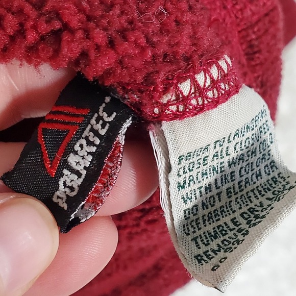 LL Bean Men Polartec Pullover Size 2XL Tall Red Hiking Outdoors Arm Pocket - Picture 8 of 14